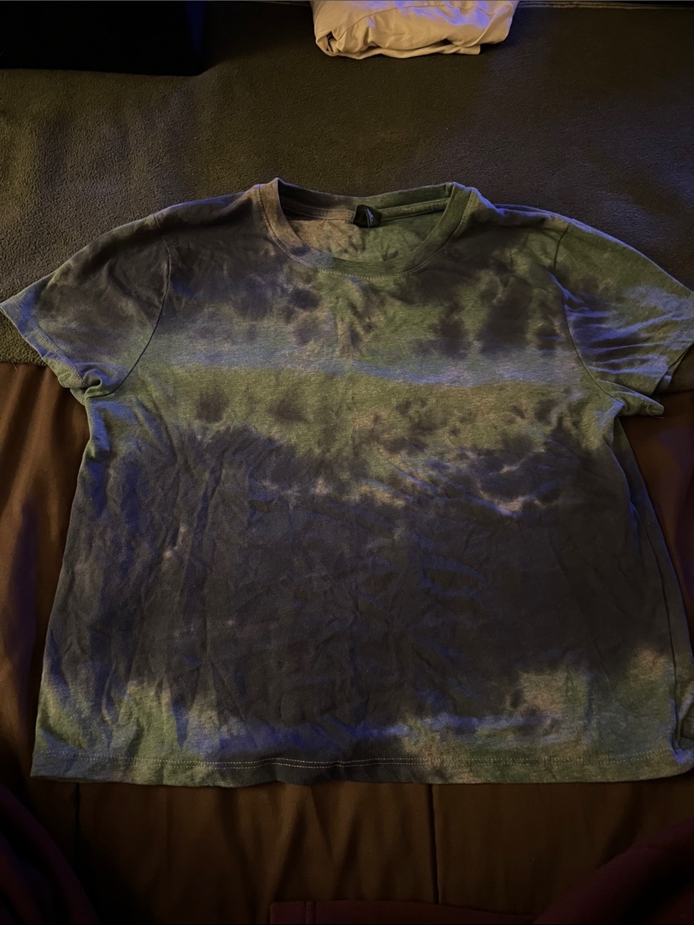 Tie-Dye Short Sleeve Crewneck T-Shirt - Blue Green